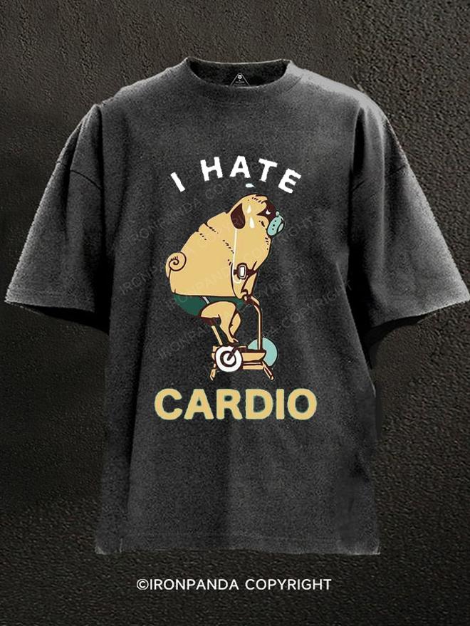 I HATE CARDIO Washed Gym Shirt