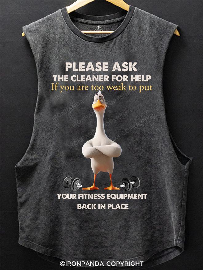 PLEASE ASK THE CLEANER FOR HELP SCOOP BOTTOM COTTON TANK