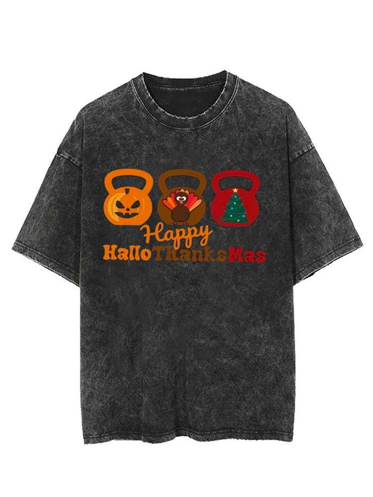 Happy HalloThanksMas Vintage Gym Shirt