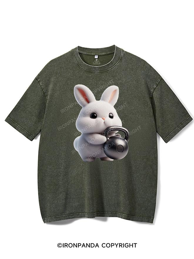CUTE BUNNY KETTLEBELL VIBES VINTAGE GYM SHIRT