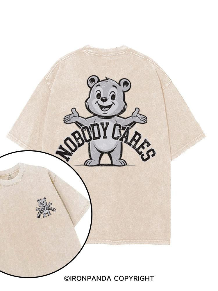 NOBODY CARES printed Gym Shirt