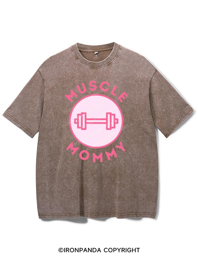 MUSCLE Mom  PINK VINTAGE GYM SHIRT
