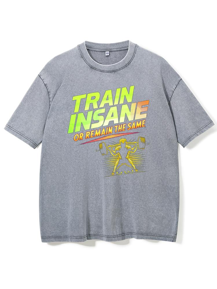 Train insane or remain the same Washed Gym Shirt