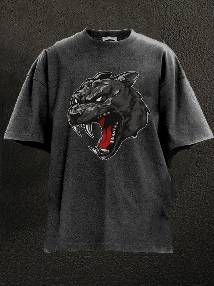 Panther Head Washed Gym Shirt