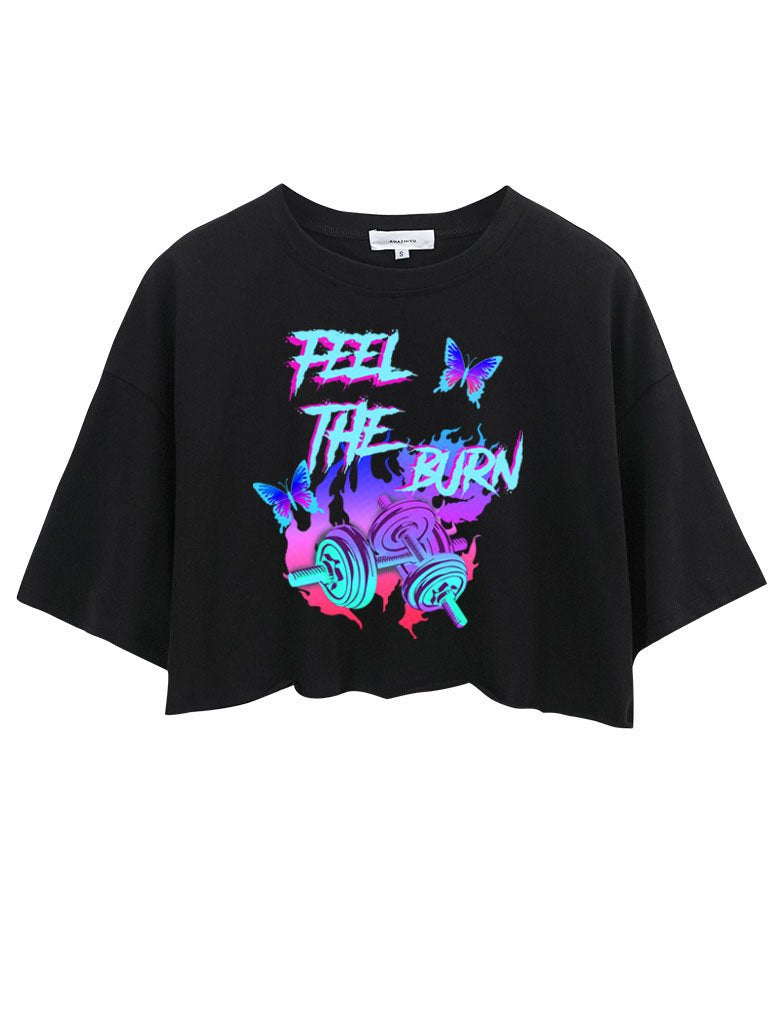 FEEL THE BURN CROP TOPS