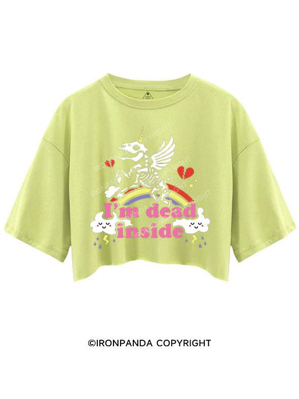 I'M DEAD INSIDE UNICORN CROP TOPS