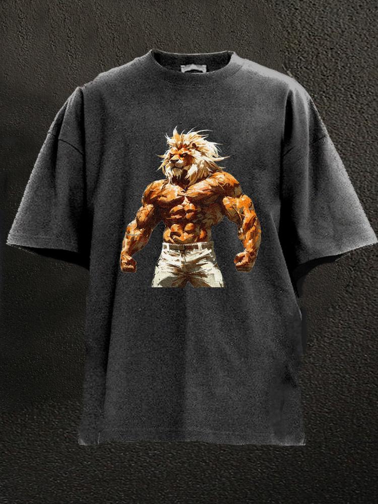 lion king Washed Gym Shirt
