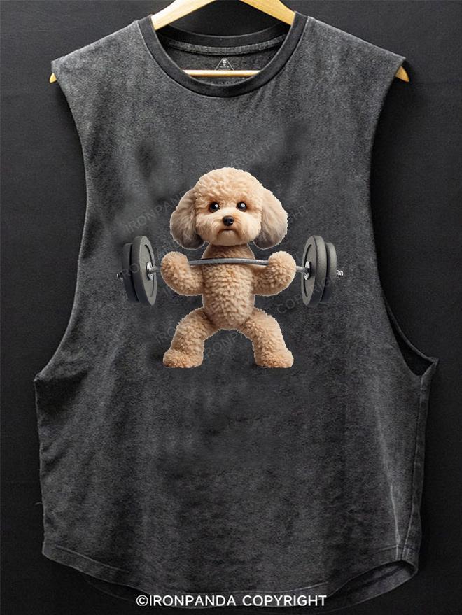 Weightlifting teddy bear SCOOP BOTTOM COTTON TANK