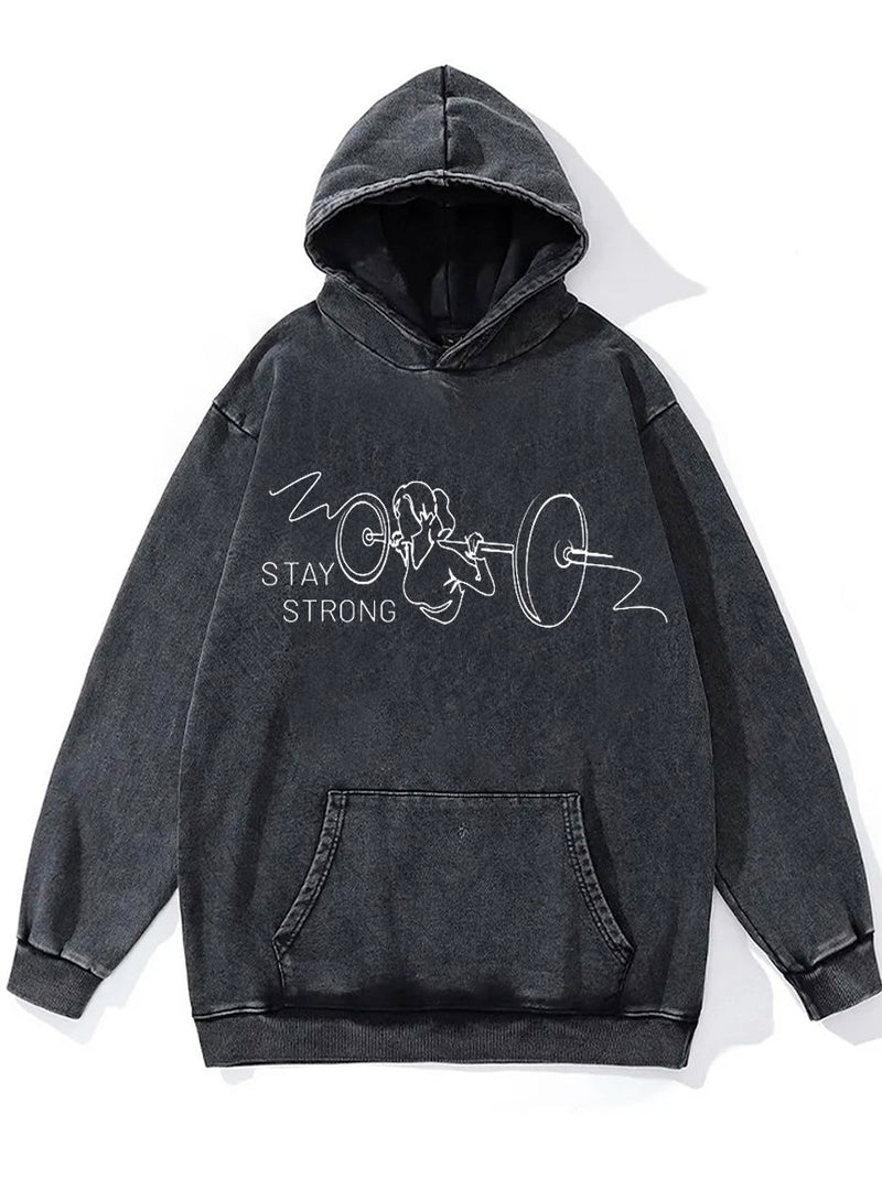 Stay Strong Washed Gym Hoodie
