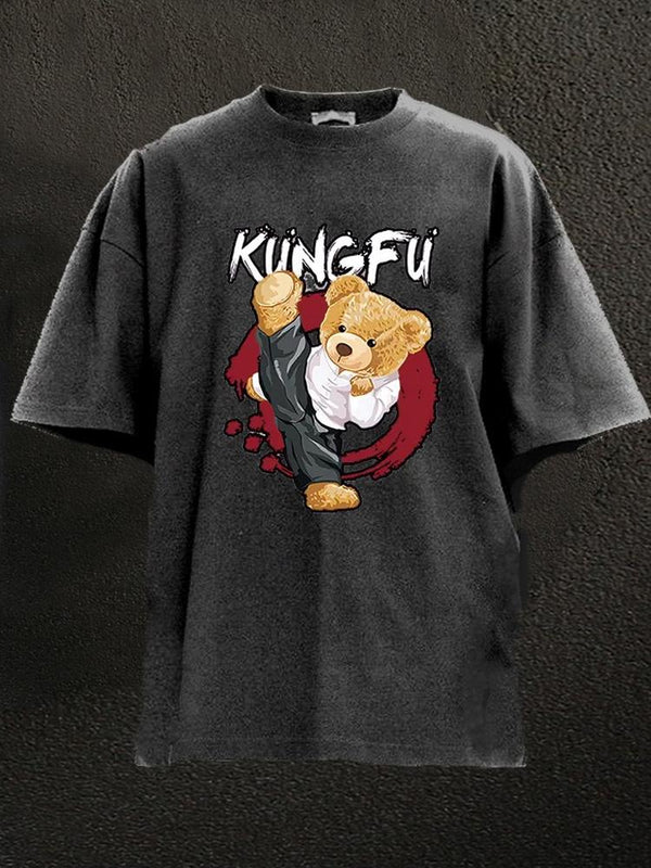 kungfu bear Washed Gym Shirt