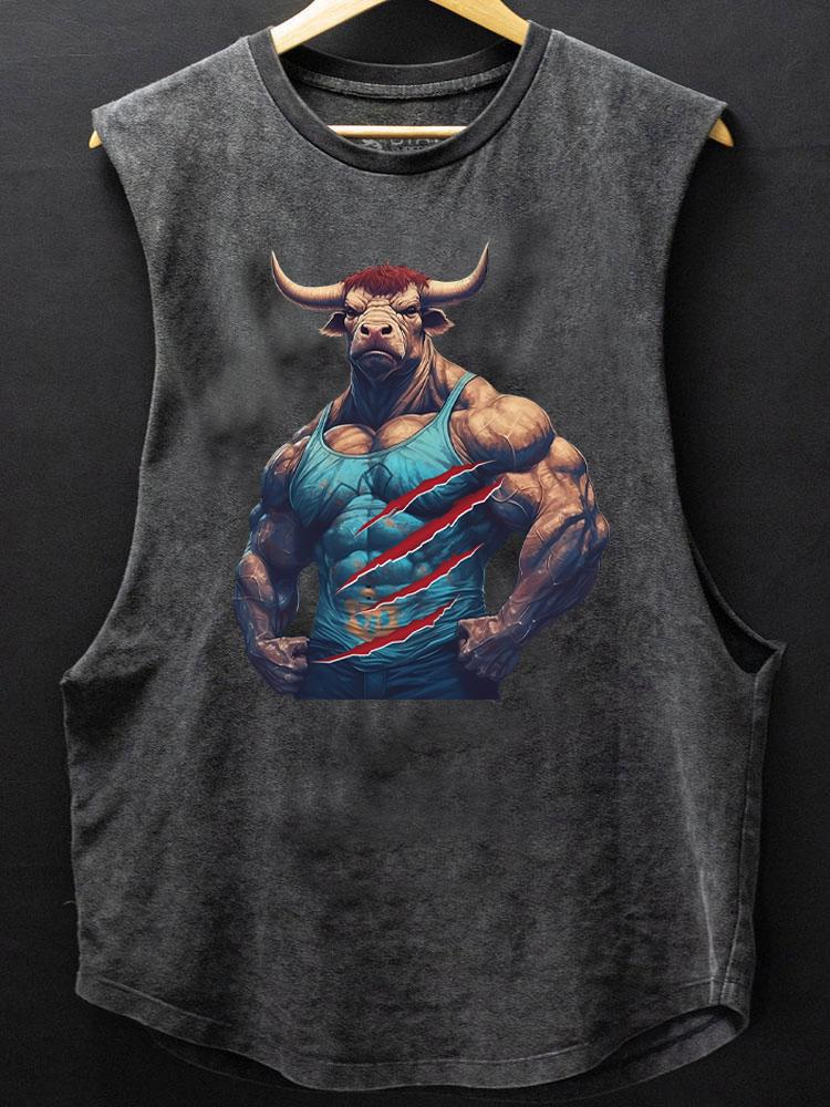 muscle rhino SCOOP BOTTOM COTTON TANK