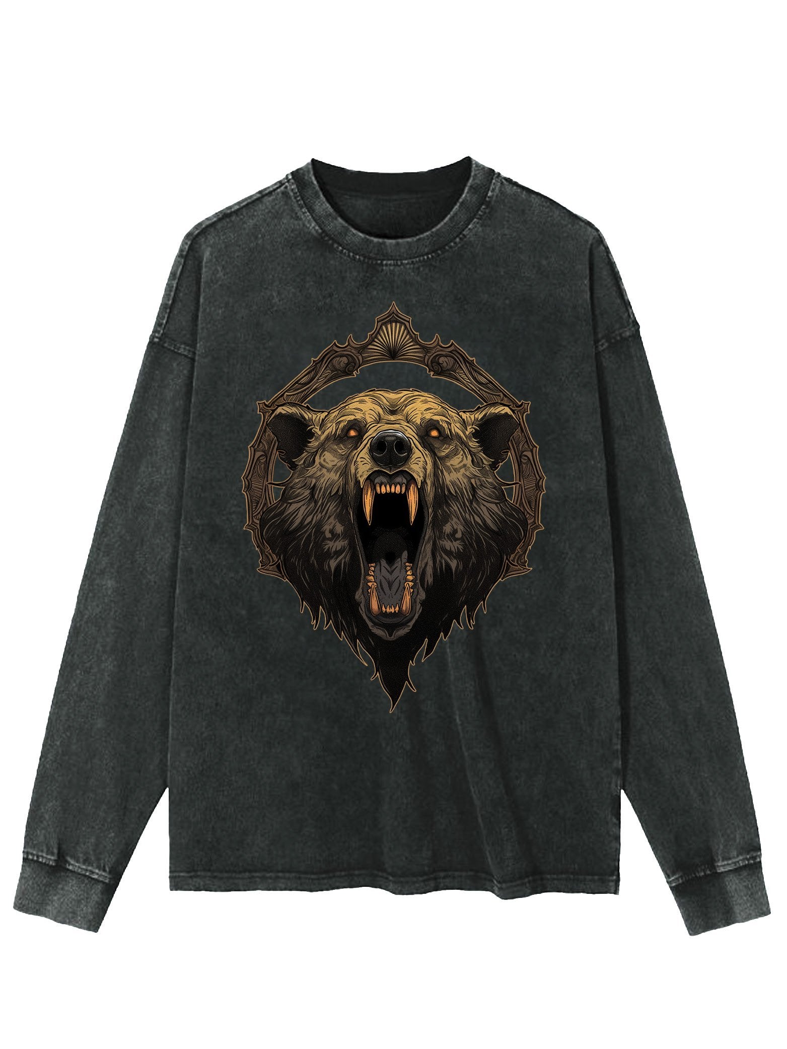 fierce bear Washed Long Sleeve Shirt