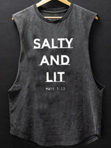 Salty And Lit Scoop Bottom Cotton Tank