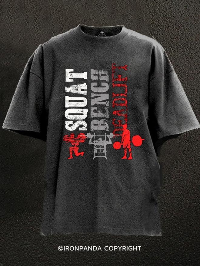 Squat Bench Deadlift Washed Gym Shirt
