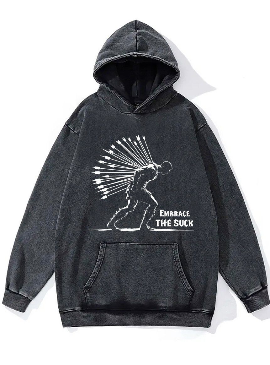 EMBRACE THE SUCK Washed Gym Hoodie