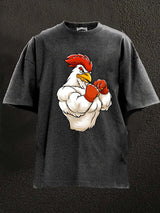 Fighting Rooster Thanksgiving WASHED GYM SHIRT