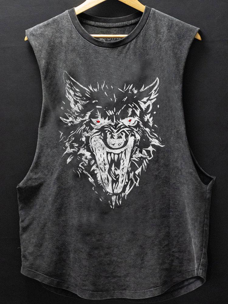 wolf head SCOOP BOTTOM COTTON TANK