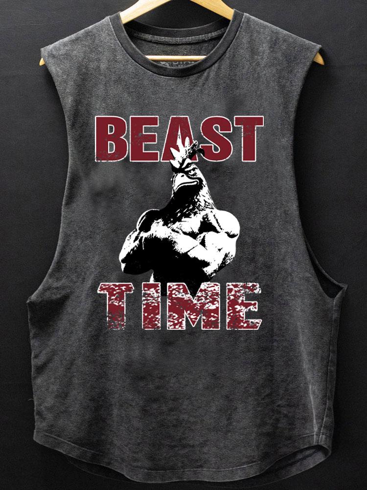 rooster beast time SCOOP BOTTOM COTTON TANK