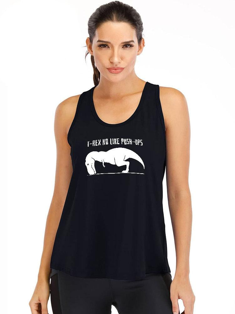 T-REX NO LIKE PUSH-UPS Cotton Gym Tank