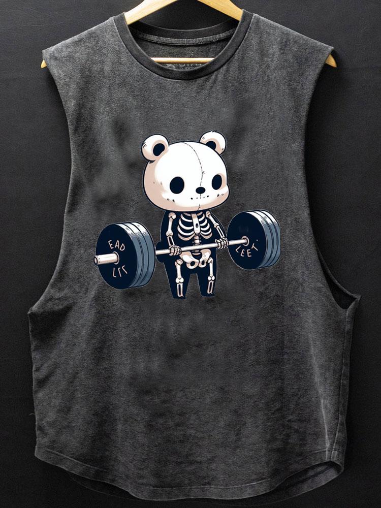 WEIGHTLIFTING SKELETON BEAR BOTTOM COTTON TANK