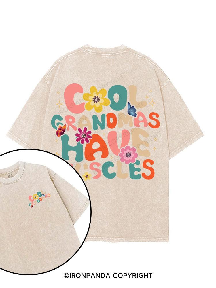 Cool Grandmas Have Muscles printed Gym Shirt