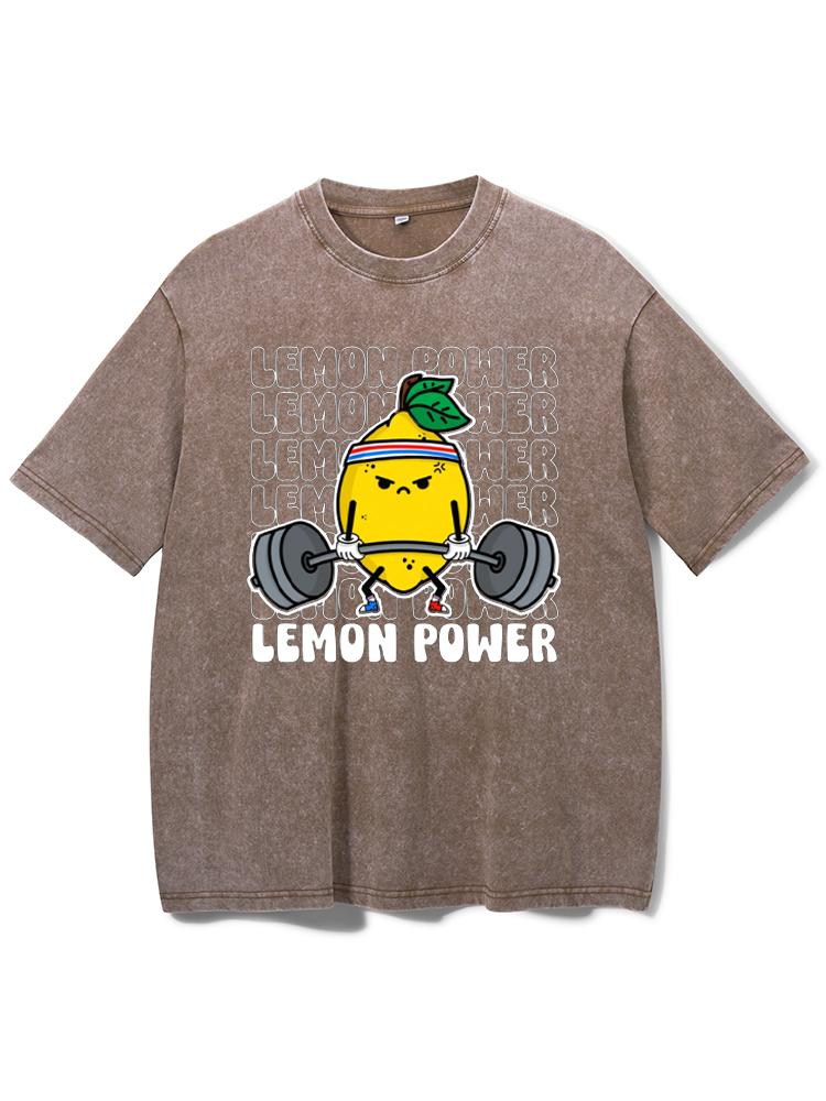 Deadlifting Lemon Training Washed Gym Shirt