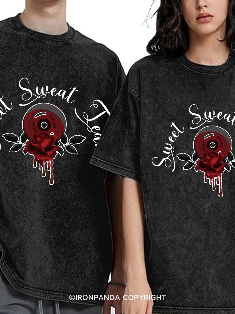 sweet sweat team Washed Matching couple Gym Shirt