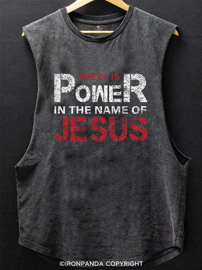There is Power In The Name Of Jesus SCOOP BOTTOM COTTON TANK