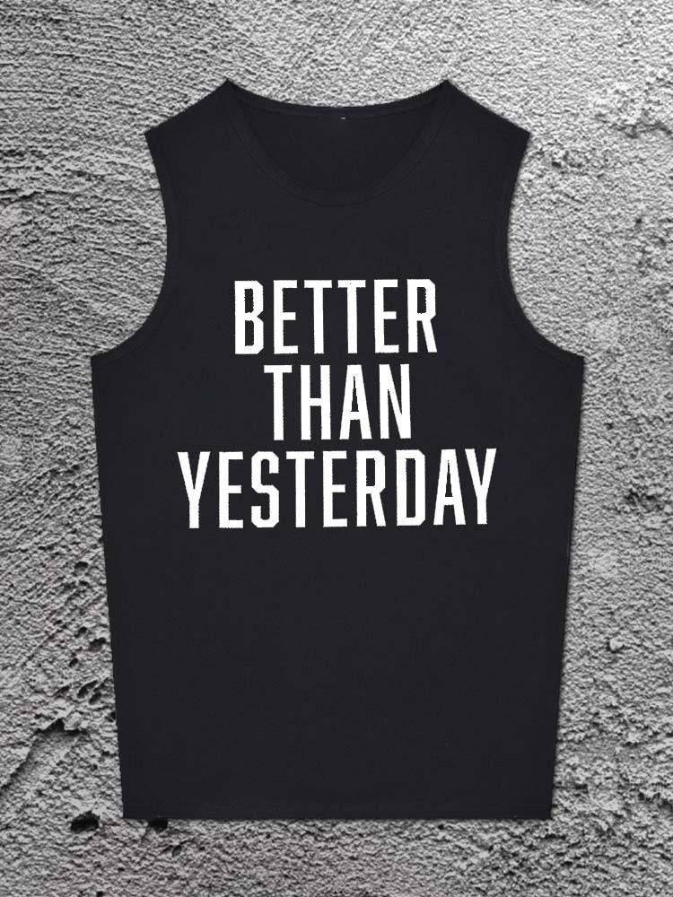 Better Than Yesterday Printed Unisex Cotton Vest