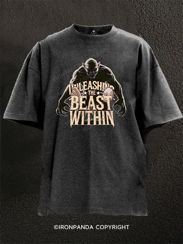 unleash the beast within devil Washed Gym Shirt