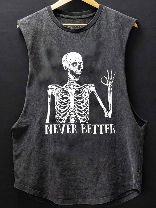 Never Better Skeleton SCOOP BOTTOM COTTON TANK