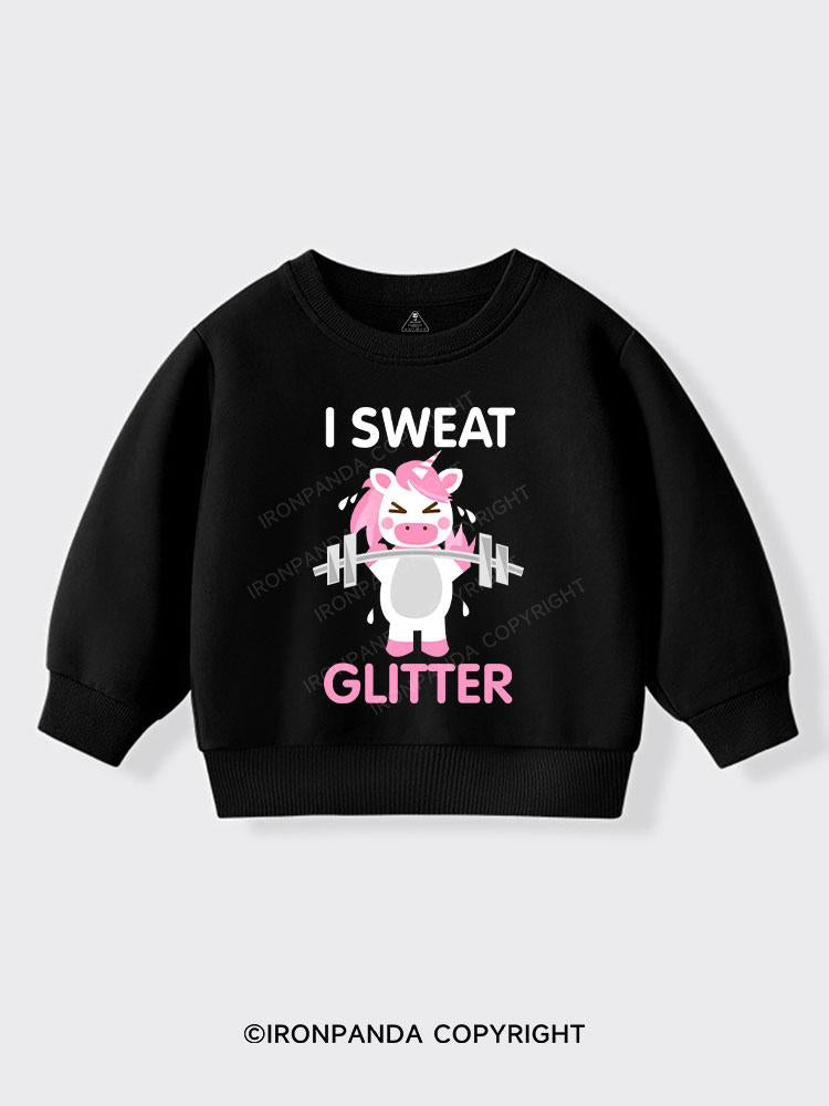 I Sweat Glitter Kids Sports Sweatshirt