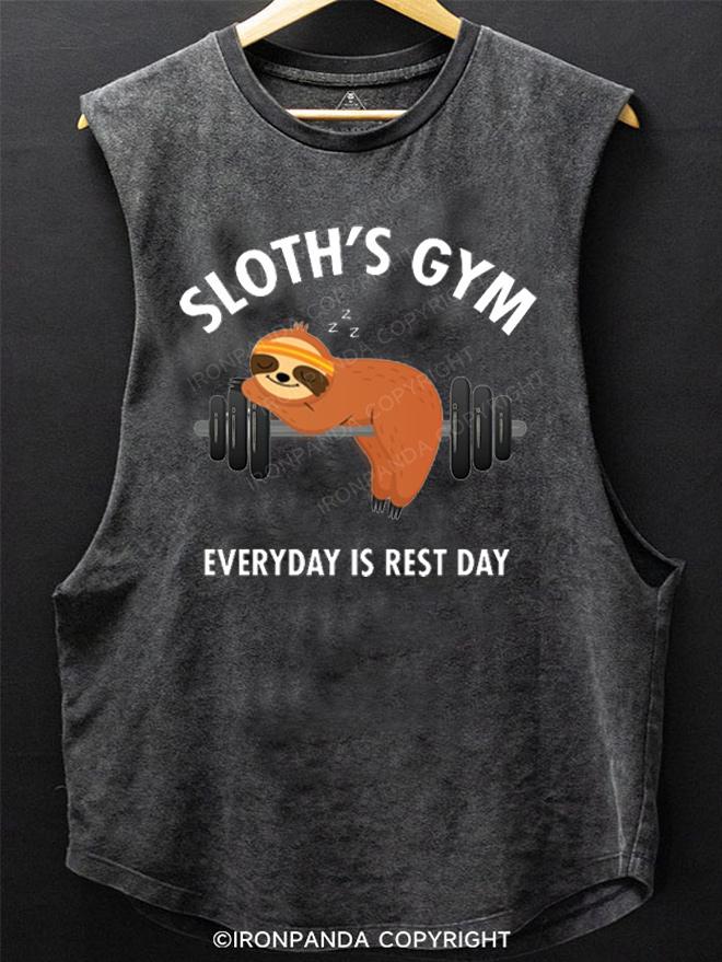Sloth's Gym - Everyday Is Rest Day SCOOP BOTTOM COTTON TANK