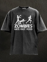 zoobies hate fast food Washed Gym Shirt