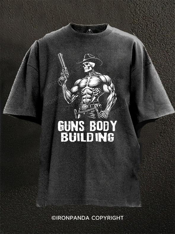 guns body builing Washed Gym Shirt