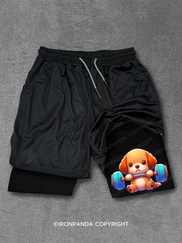 puppy doing gym Performance Training Shorts