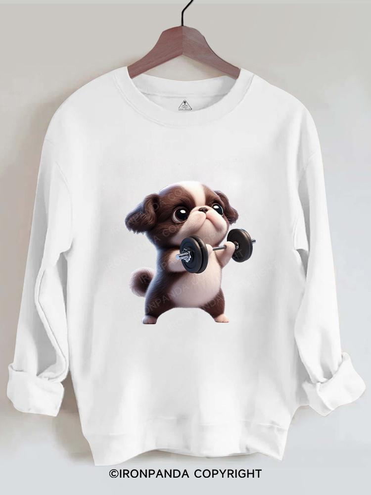 Puppy weight lifting Gym Sweatshirt