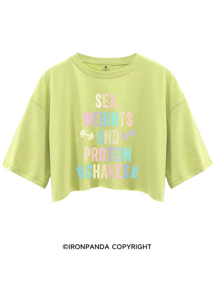 SEX WEIGHTS AND PROTEIN SHAKES CROP TOPS