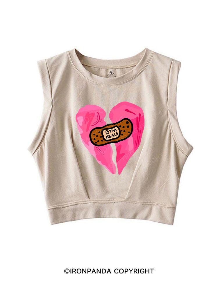 gym heal SLEEVELESS CROP TOPS
