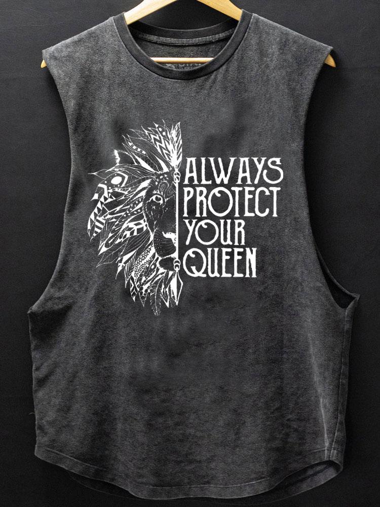 always protect your queen SCOOP BOTTOM COTTON TANK