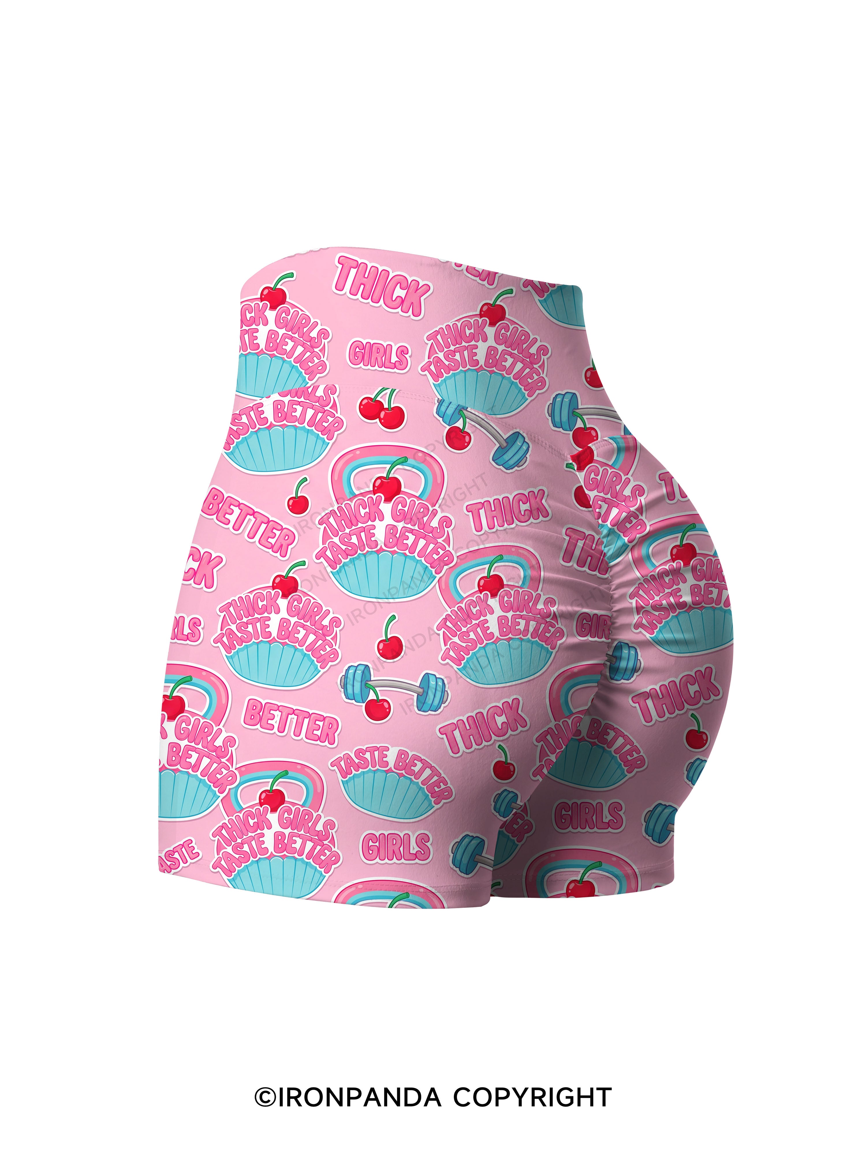 THICK GIRLS TASTE BETTER Printed Yoga Shorts