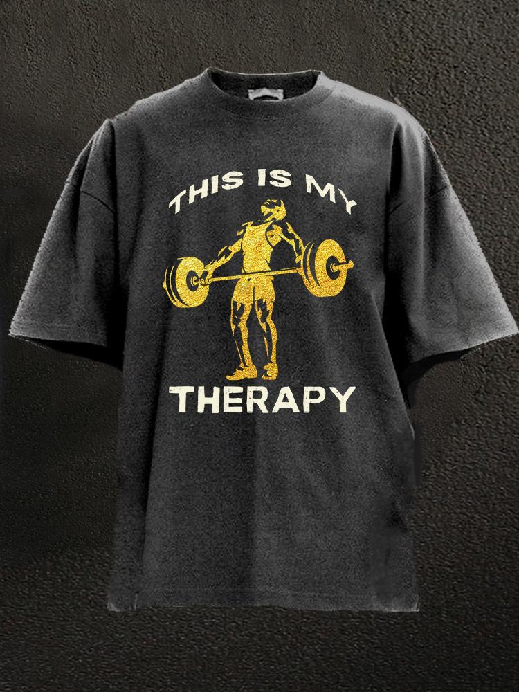 This Is My Therapy Washed Gym Shirt