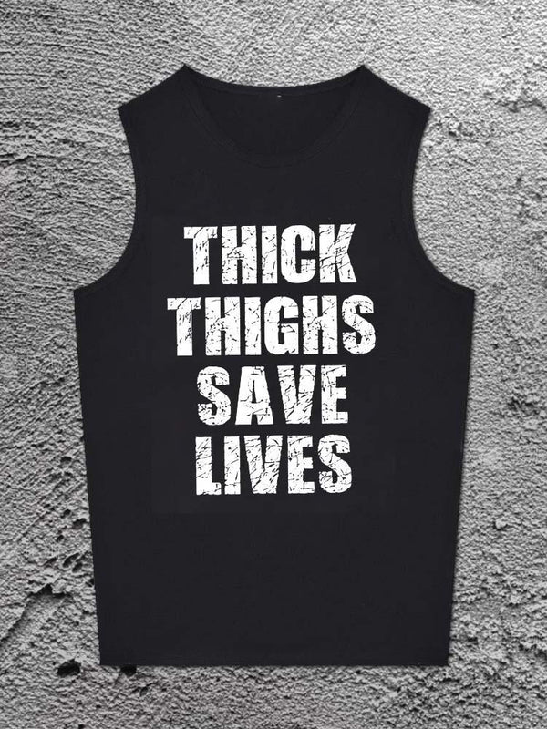 Thick Thighs Save Lives Printed Unisex Cotton Vest