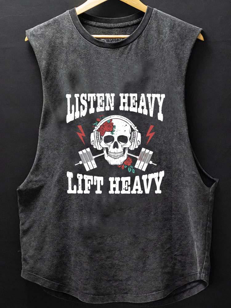 LISTEN HEAVY LIFT HEAVY  SCOOP BOTTOM COTTON TANK