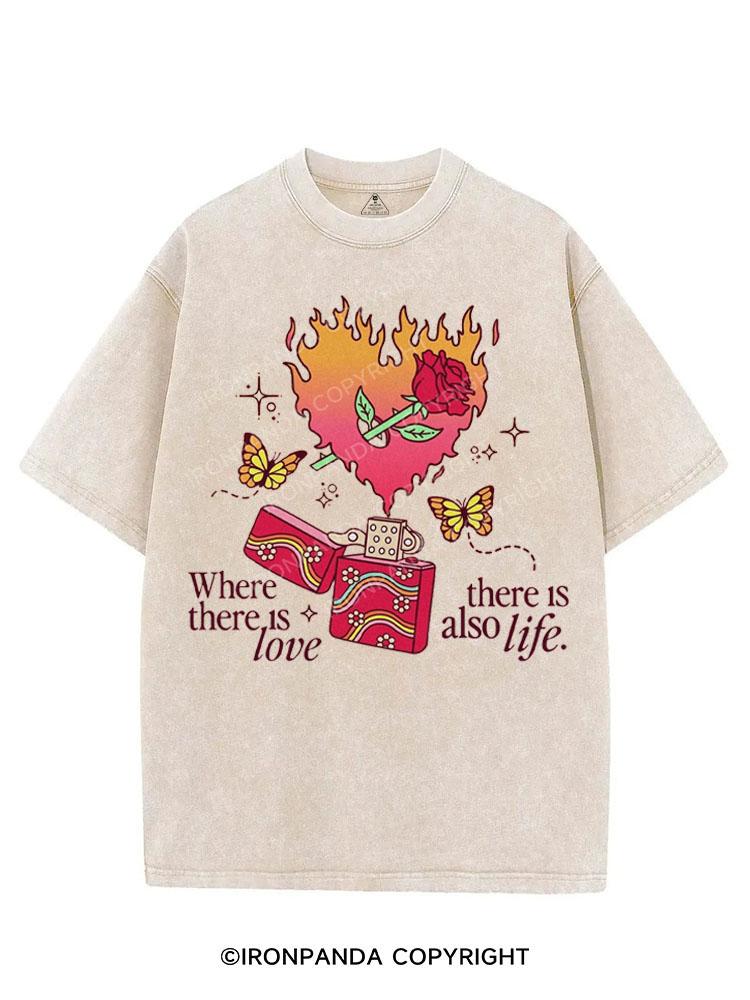 WHERE THERE IS LOVE THERE  IS LIFE VINTAGE GYM SHIRT