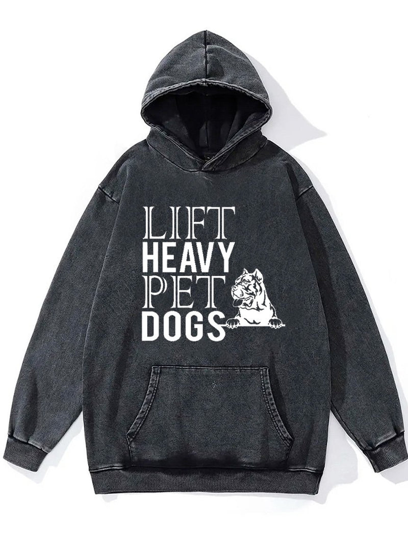 lift heavy pet dogs Washed Gym Hoodie