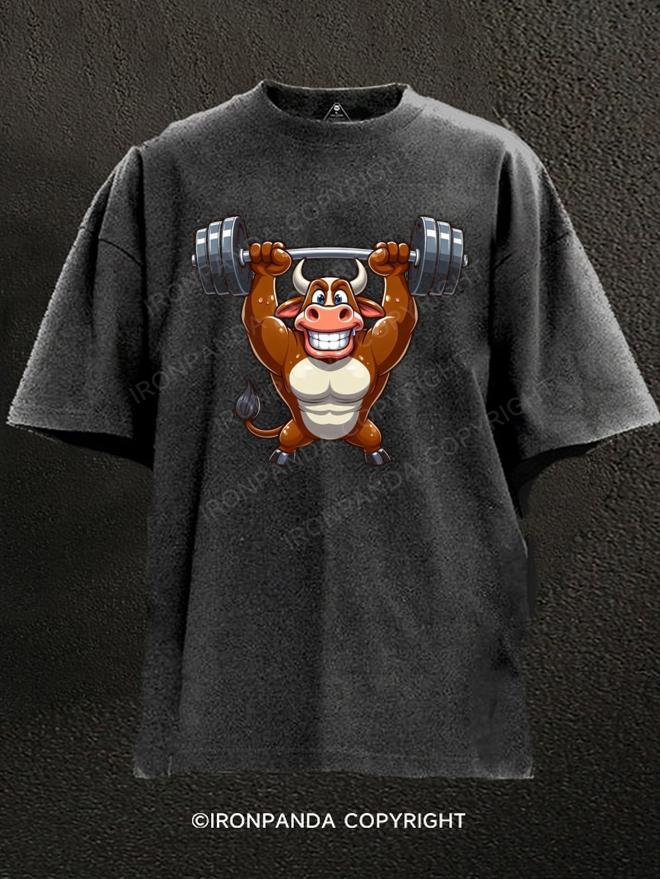 Bull Bull Weightlifting Washed Gym Shirt