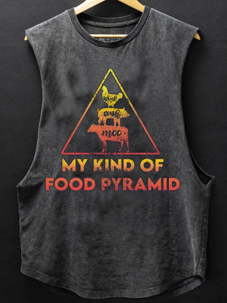 my kind of food pyramid carnivore SCOOP BOTTOM COTTON TANK