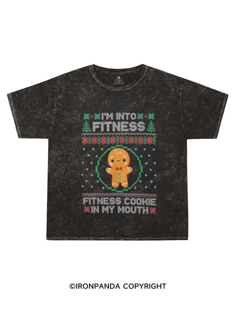 I'm Into Fitness Fitness Cookie In My Mouth Kids Washed T-Shirt