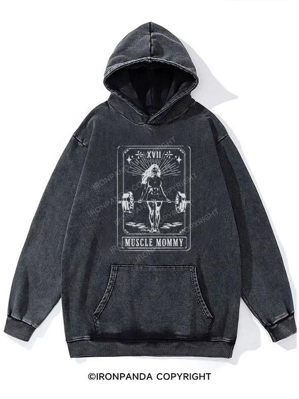 Tarot Card Muscle Mommy WASHED GYM HOODIE